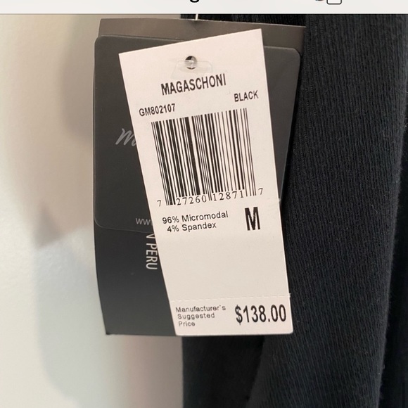 - 30-50% OFF BUNDLES! NWT STRETCH MAGASCHONI BLACK KNIT TANK DRESS TUNIC POCKETS - Picture 3 of 9